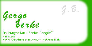 gergo berke business card